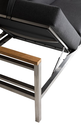 Diamond Garden 2er Loungesofa GOMERA Sun & Rain rechts, Edelstahl / Tuvatextil (100 % Polyacryl) Schwarz/Silber