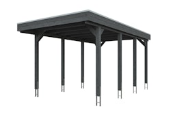 Skan Holz Friesland - Flachdach Einzelcarport Profil - Breite 314 cm Nadelholz