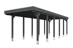 Skan Holz Friesland - Flachdach Einzelcarport Profil - Breite 314 cm Nadelholz