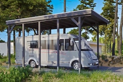 Skan Holz Caravan-Carport Friesland 397x708 cm mit erhöhter Einfahrt