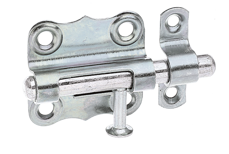 Grendelriegel galvanisch verzinkt dickschichtpassiviert. Ø8x39x38 mm