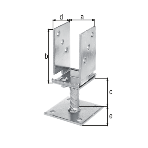 Alberts® U-Pfostenträger breitenverstellbar 71-131mm Höhe: 110mm Bild