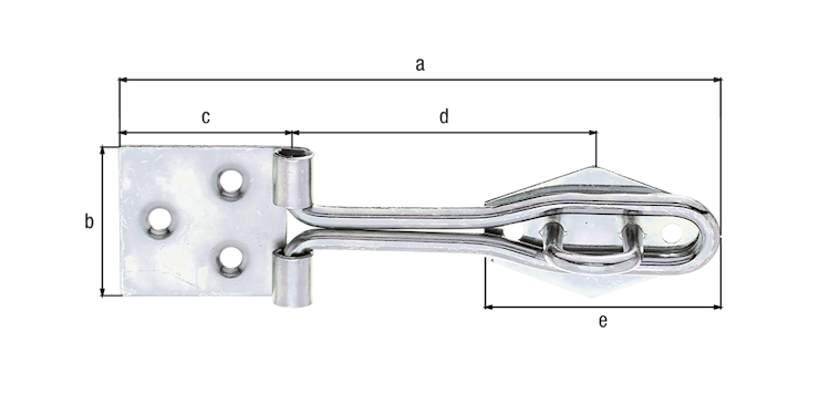 Alberts® Überfalle 120x31,5mm m. Schlaufe aus gerolltem Draht m. Öse galvvz. Bild