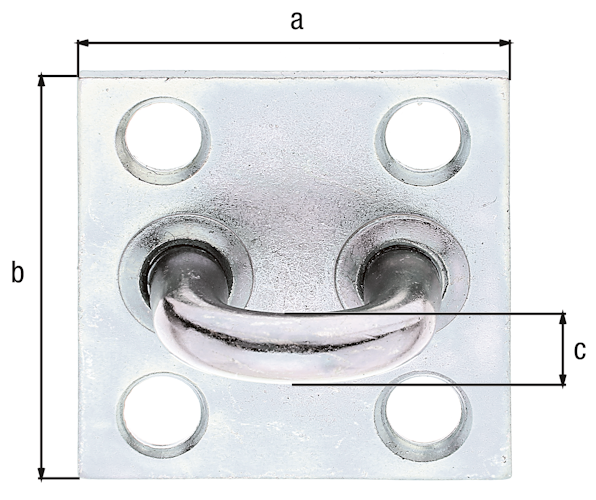 Alberts® Öse auf Platte 50x50mm galvvz.