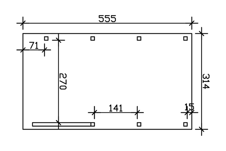 Skan Holz Carport Friesland 314x555 cm inkl. 1 Einfahrtsbogen Sparset 5 Bild