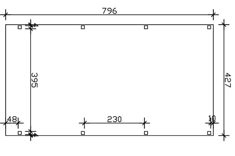 Skan Holz Grunewald - Flachdach Carport aus Leimholz Breite 427 cm Bild