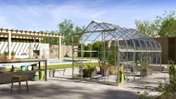 Vitavia Gewächshaus Dione/Diana 11500 inkl. 4 Dachfenster und Stahlfundamentrahmen - 11,5 m²