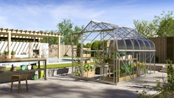 Vitavia Gewächshaus Dione/Diana 9900 inkl. 4 Dachfenster und Stahlfundamentrahmen - 9,9 m²