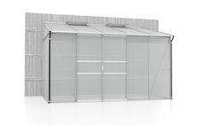 Vitavia Gewächshaus Osiris/Ida 6500 inkl. 2 Dachfenster - 6,5 m² 4 mm Hohlkammerplatten Alu-blank eloxiert
