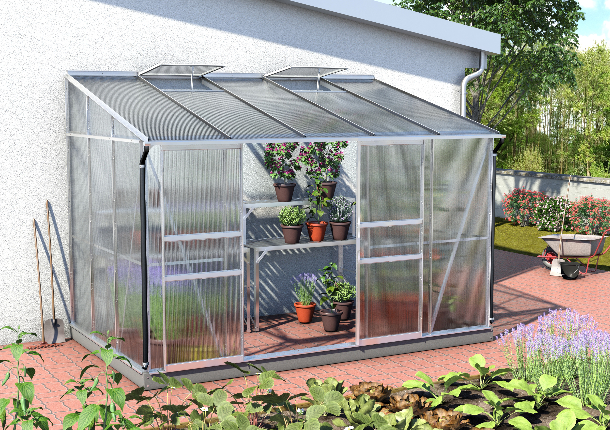 Vitavia Gewächshaus Osiris/Ida 6500 inkl. 2 Dachfenstern - 6,5 m²