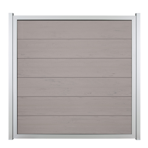 GroJa Viento Designzaun  Sondermaß Element mit Rahmen Silber