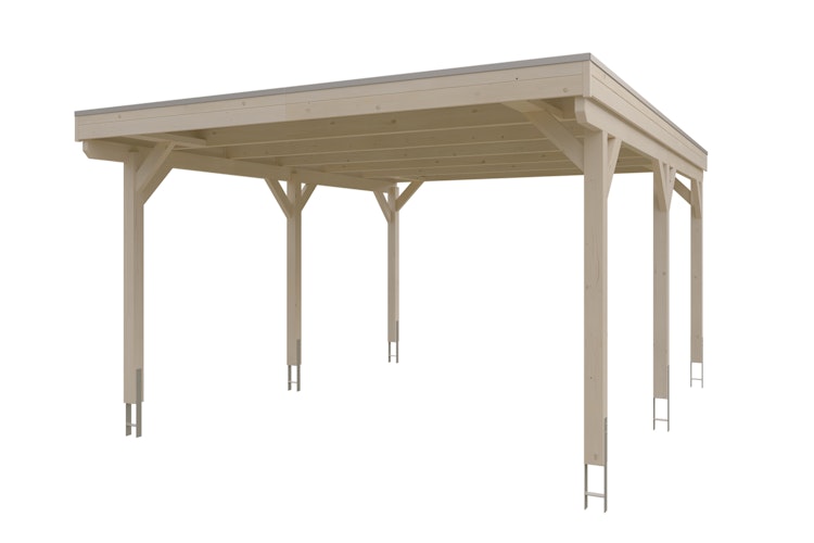 Skan Holz Grunewald - Flachdach Carport aus Leimholz Breite 427 cm Bild