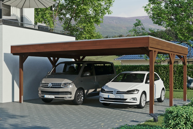 Skan Holz Grunewald - Flachdach Carport aus Leimholz Breite 622 cm Bild