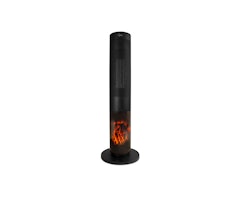 Suntec Design-Keramik-Turmheizer 'Heat PTC 2000 Flame' mit elektrischem Kaminfeuer und Dekoholzstückchen