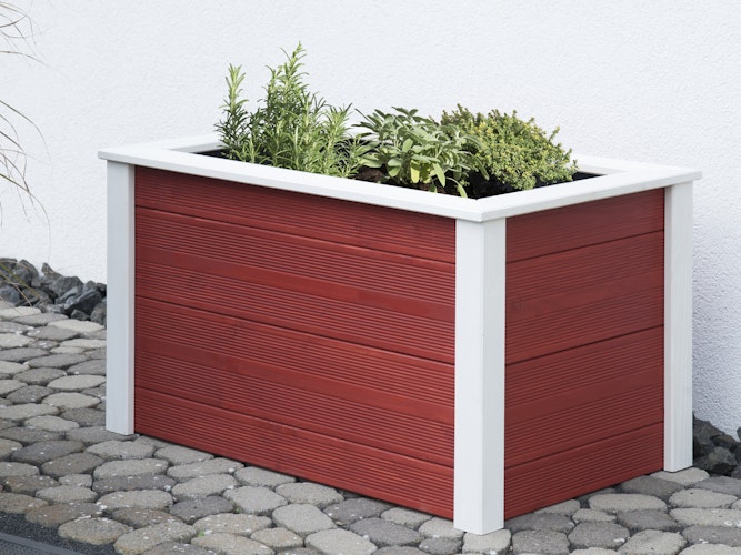 BM TYP 523 Hochbeet 106 x 65 x 60 cm, Schwedenrot/Weiß Bild