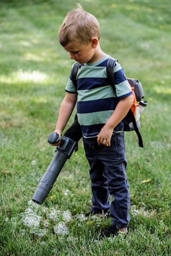 Husqvarna Kinder-Laubbläser mit Seifenblasen Rückentragbar