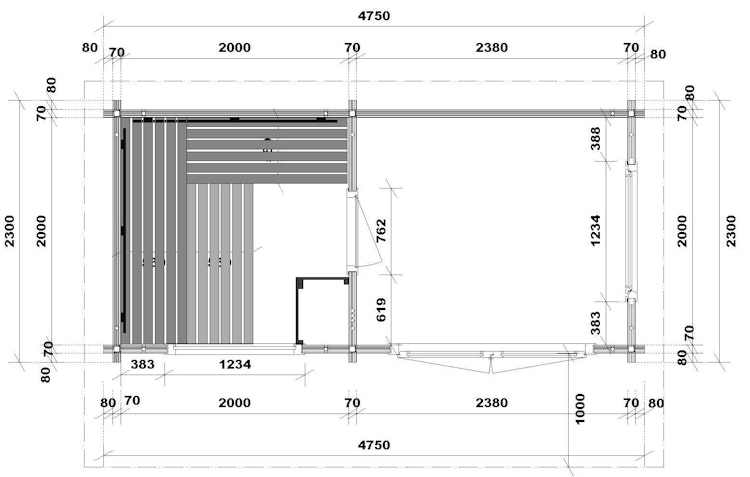 Infraworld Gartensauna Bella 3 - 70 mm Bild