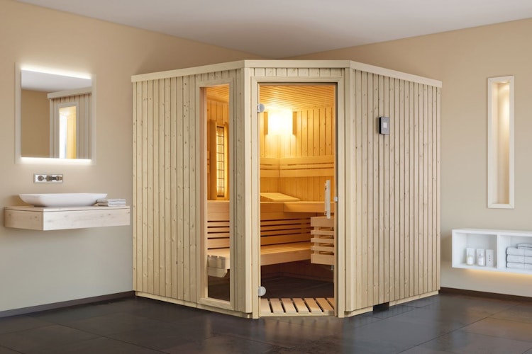 B-Ware Infraworld Sauna Safir Complete Fichte - 75 mm Multifunktionssauna inkl. 5-teiligem gratis Zubehörset Bild