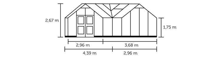Juliana Gewächshaus Orangerie Set - 15,1 m² inkl. Fundamentrahmen 