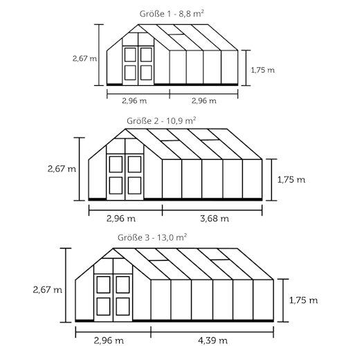 Juliana Gewächshaus Premium - 8,8 m² / 10,9 m² / 13,0 m²