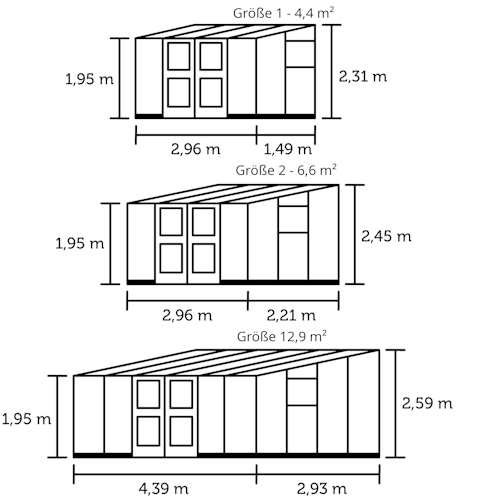 Juliana Gewächshaus Veranda - 4,4 m² / 6,6 m² / 12,9 m²  Bild