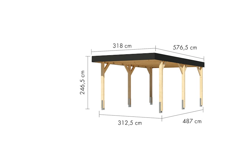 Karibu Carport Einzelcarport Leimholz 1/2