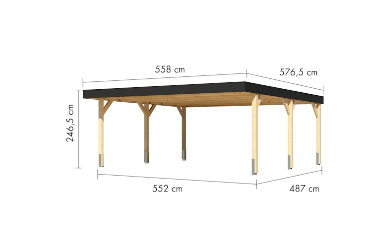 Karibu Carport Doppelcarport Leimholz 1/2