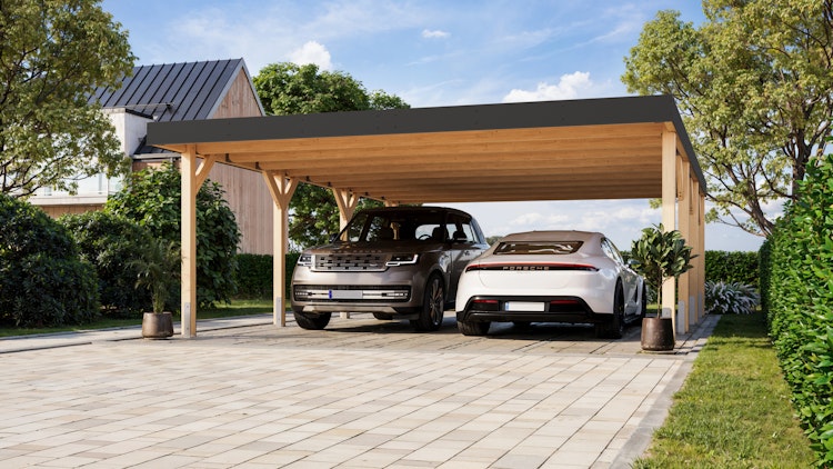 Karibu Carport Doppelcarport Leimholz 1/2