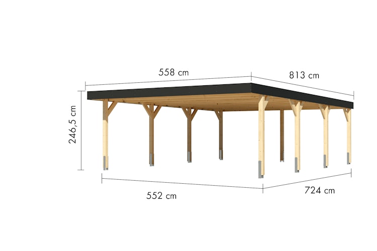 Karibu Carport Doppelcarport Leimholz 1/2