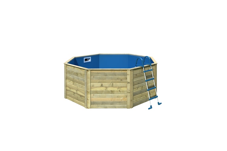 Karibu Pool Modell X0 350 x 350 cm - kesseldruckimprägniert mit Metallecke inkl. gratis Pool-Pflegeset