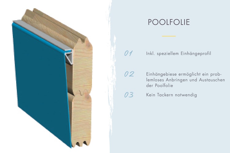 Karibu Pool Modell X0 350 x 350 cm - kesseldruckimprägniert mit Metallecke inkl. gratis Pool-Pflegeset