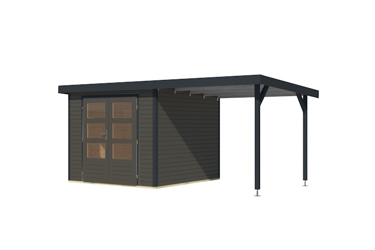 Karibu Metall-Holzgartenhaus Hybridhaus Jupiter A/B/C/D - 19 mm/0,5 mm