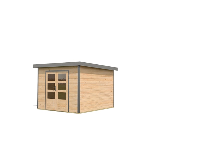 Karibu Metall-Holzgartenhaus Hybridhaus Pluto A/B/C/D - 28 mm/0,5 mm