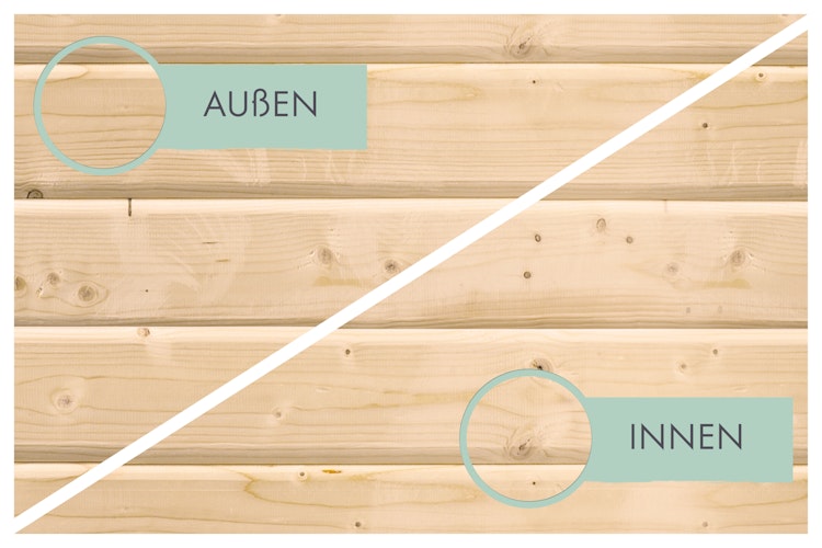 Karibu Metall-Holzgartenhaus Hybridhaus Merkur A/B/C/D - 19 mm/0,5 mm - Mittelwandhaus 