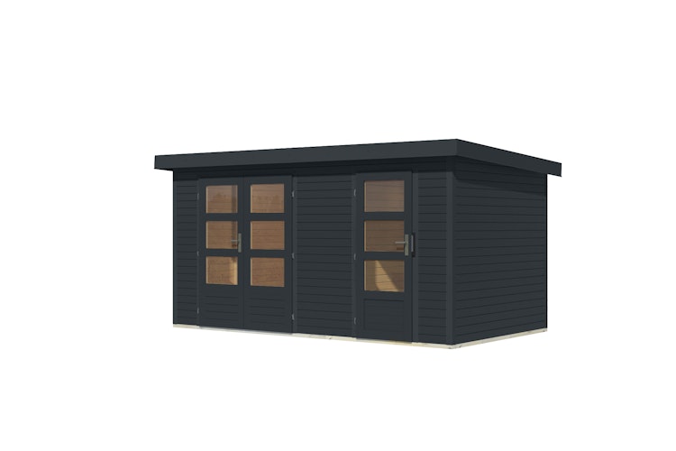 Karibu Metall-Holzgartenhaus Hybridhaus Merkur A/B/C/D - 19 mm/0,5 mm - Mittelwandhaus 