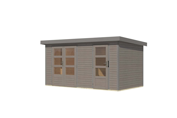 Karibu Metall-Holzgartenhaus Hybridhaus Merkur A/B/C/D - 19 mm/0,5 mm - Mittelwandhaus 