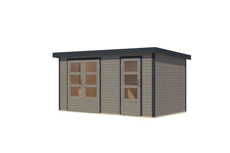 Karibu Metall-Holzgartenhaus Hybridhaus Merkur A/B/C/D - 19 mm/0,5 mm - Mittelwandhaus 