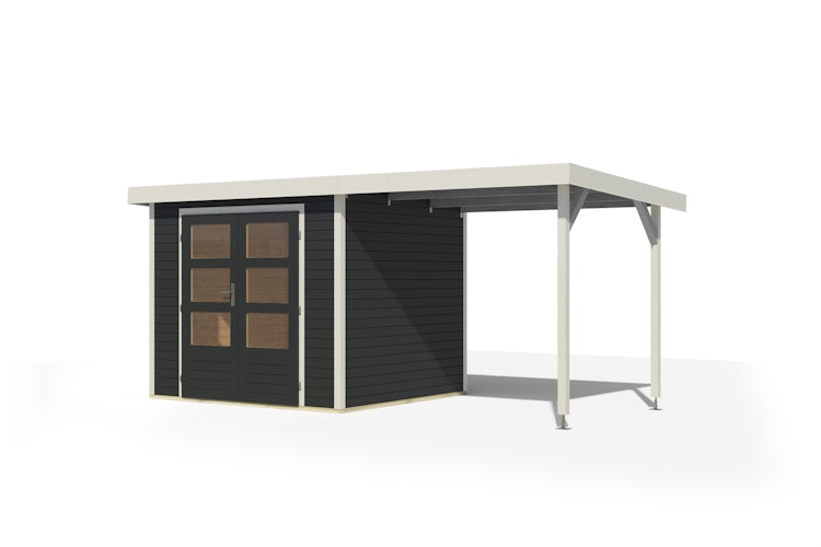 Karibu Metall-Holzgartenhaus Hybridhaus Jupiter A/B/C/D - 19 mm/0,5 mm