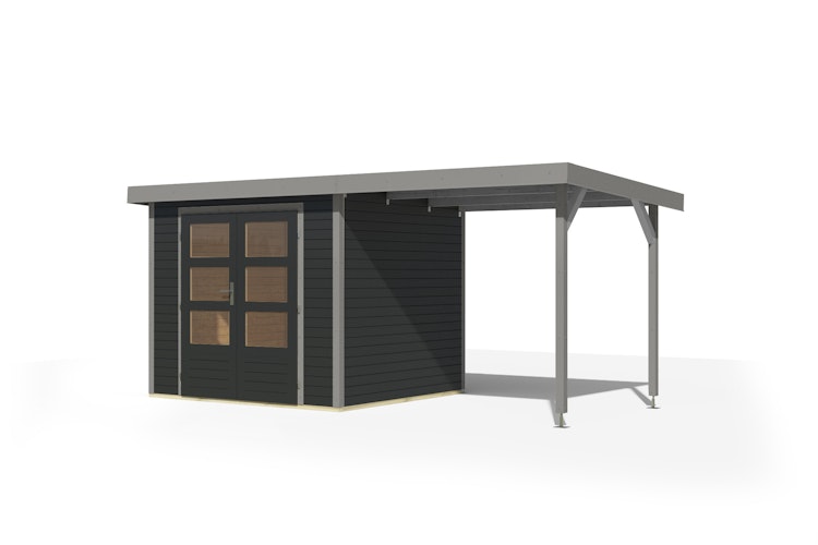 Karibu Metall-Holzgartenhaus Hybridhaus Jupiter A/B/C/D - 19 mm/0,5 mm