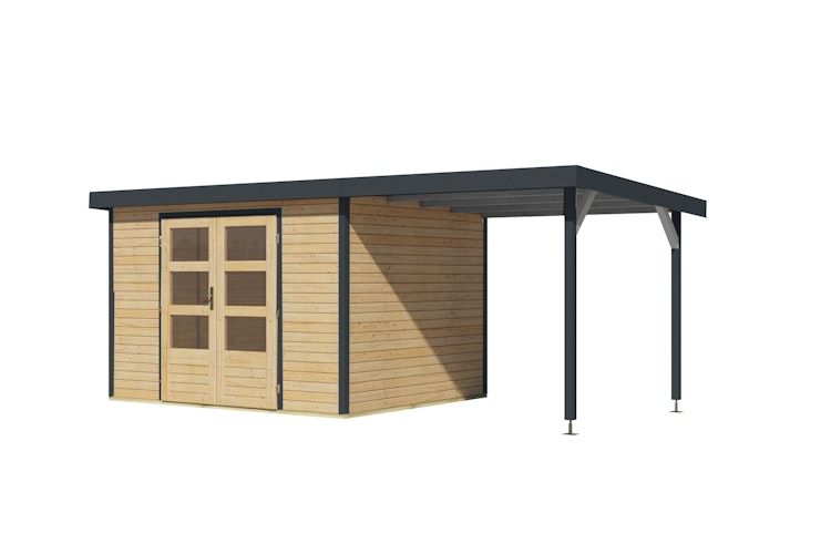 Karibu Metall-Holzgartenhaus Hybridhaus Jupiter A/B/C/D - 19 mm/0,5 mm