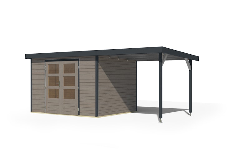 Karibu Metall-Holzgartenhaus Hybridhaus Jupiter A/B/C/D - 19 mm/0,5 mm
