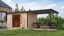 Karibu Metall-Holzgartenhaus Hybridhaus Pluto A/B/C/D - 28 mm/0,5 mm