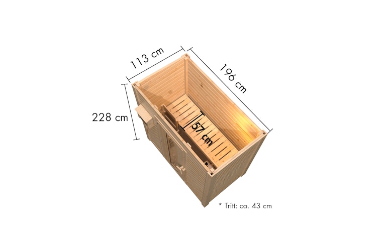 Karibu Gartensauna Saunahaus Hytti 0 inkl. gratis Saunaofen & 8-teiligem Zubehörpaket (Gesamtwert 741,91€) Bild