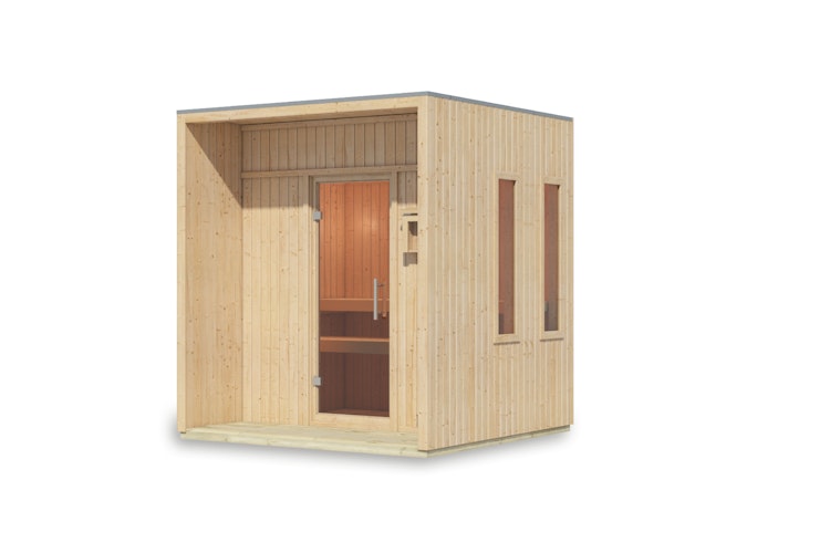 Karibu Design Saunahaus Arcadia Blackline - 73 mm