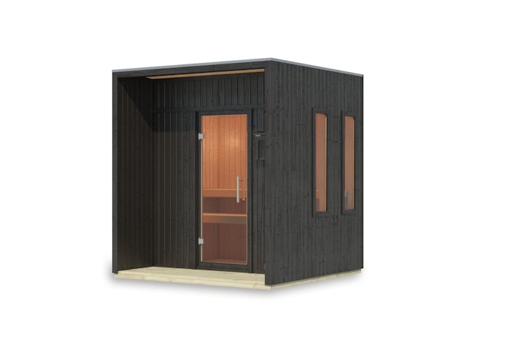 Karibu Design Saunahaus Arcadia Blackline - 73 mm