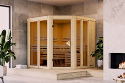 Karibu Sauna Airi Superior mit Eckeinstieg 68 mm