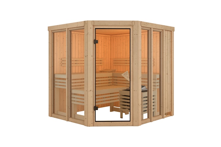 Karibu Sauna Airi Superior mit Eckeinstieg 68 mm