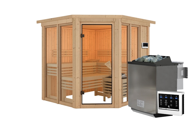 Karibu Sauna Airi Superior mit Eckeinstieg 68 mm