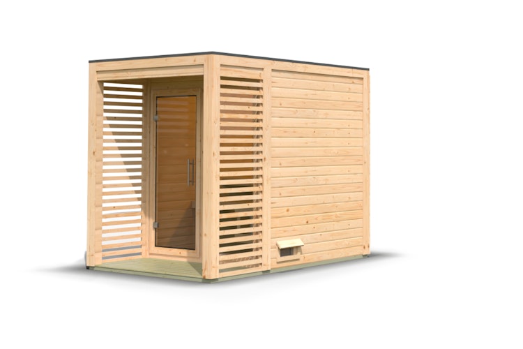 Karibu Gartensauna Saunahaus Angkor 1 inkl. gratis Saunaofen & 8-teiligem Zubehörpaket (Gesamtwert 1071,91€) Bild