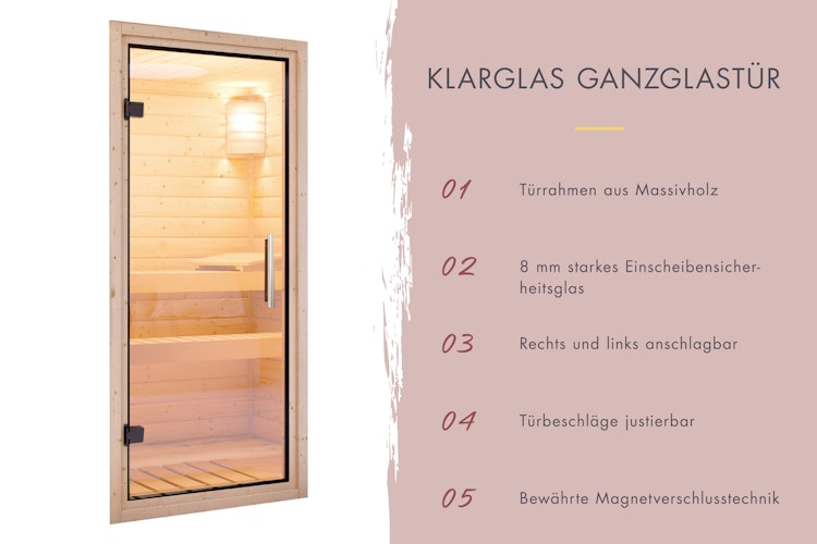 Karibu Gartensauna Saunahaus Angkor 1 inkl. gratis Saunaofen & 8-teiligem Zubehörpaket (Gesamtwert 1071,91€) Bild